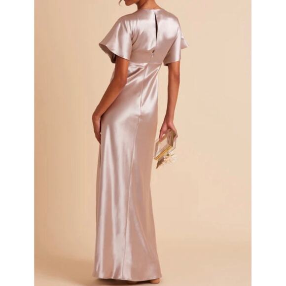 Birdy Grey Jesse Satin Taupe Bridesmaids Dress Small - Picture 2 of 7